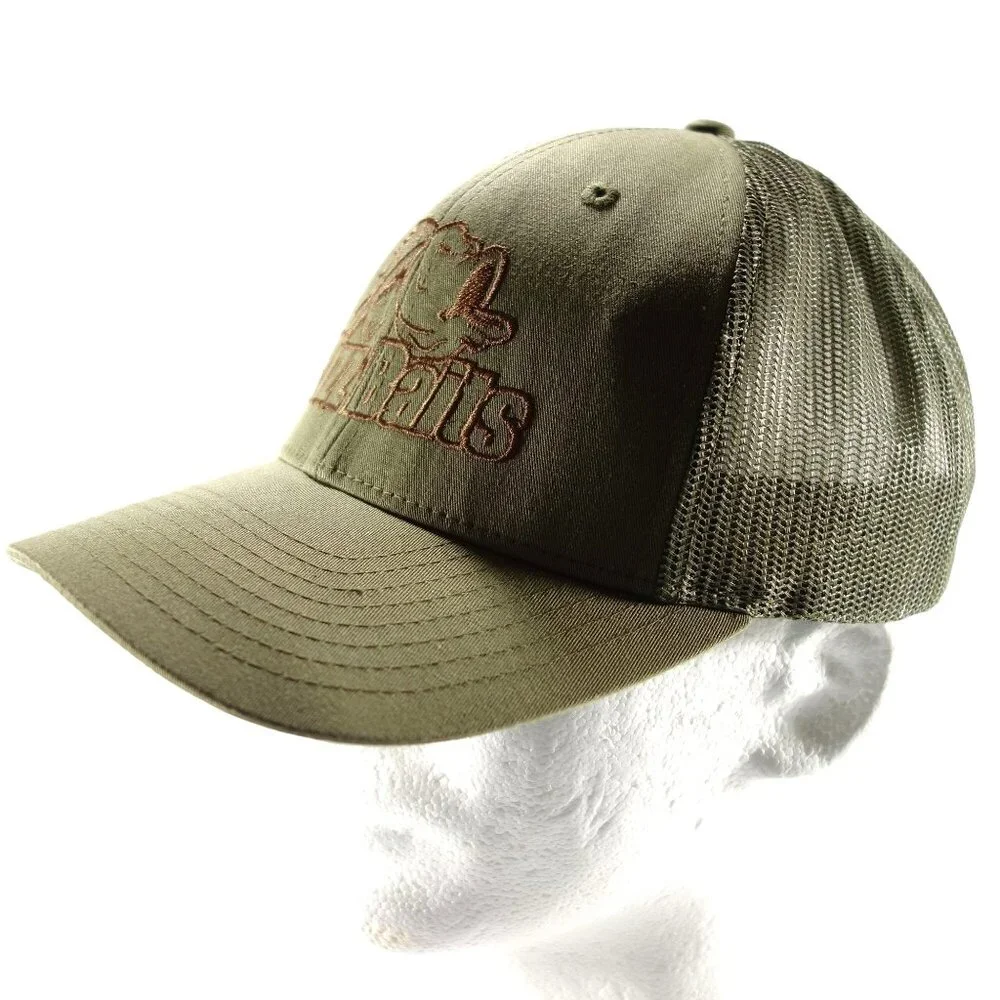Bizz Baits Angler Fishing Embroidered‎ Green Snapback Trucker Baseball Hat Cap
